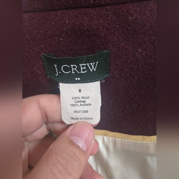 J Crew Lined Wool Coat Pea Coat Womens Size 8 Shade Of Purple - Picture 10 of 15